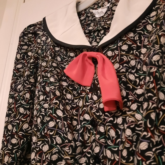 70's does 40's geometric Act I Petites skirt set - Picture 9 of 16